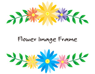 カラフルな花のフレーム　リース　枠　フレーム