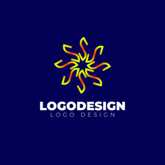 S and Sun mandala logo design minimal logotype vector template