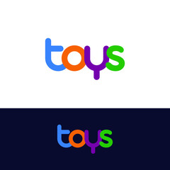 Toys letter minimal logo design modern logotype for kids vector template