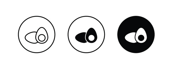 Egg breakfast, boiled egg icons button, vector, sign, symbol, logo, illustration, editable stroke, flat design style isolated on white linear pictogram