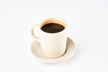 Cup of coffee on white background