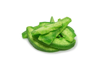 Slices of dried pummelo isolated on white background.