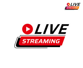 live streaming icon. modern sticker for broadcasting, livestream or online stream.