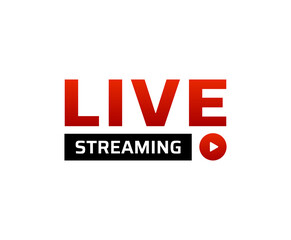 Live streaming icon. Sticker for broadcasting, livestream or online stream. Icon design Element.