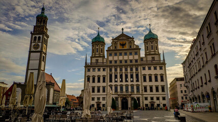 Fototapeta na wymiar VIew of Augsburg Town Hall