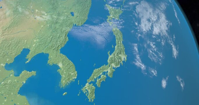 Sea of Japan in planet earth from outer space