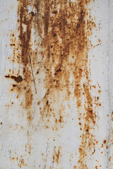 Old rusty aged white grunge metal surface texture background