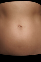 Close up young woman fit belly