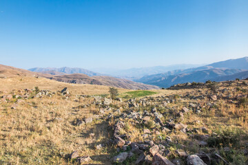 Obraz premium View of the mountains in the area of the Vardenyats pass, Armenia.