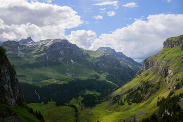 Naklejka premium Beautiful swiss alpine landscape in summer.