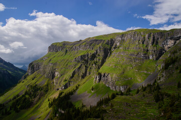 Beautiful swiss alpine landscape in summer.
