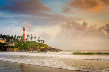 Lighthouse on the beach, Kovalam Kerala