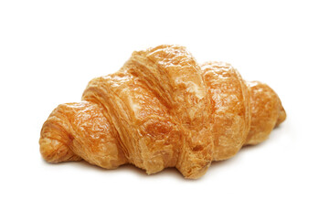 plain croissant isolated on white background
