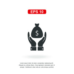 web icon money in hand sign isolated on white background. Simple vector illustration.