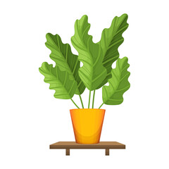 Flowerpot vector cartoon icon. Vector illustration flowerpot on white background. Isolated cartoon illustration icon of flower pot.