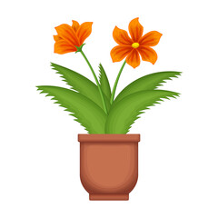 Flowerpot vector cartoon icon. Vector illustration flowerpot on white background. Isolated cartoon illustration icon of flower pot.