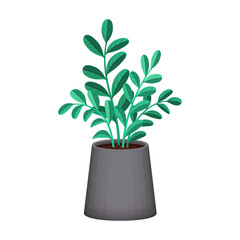 Flowerpot vector cartoon icon. Vector illustration flowerpot on white background. Isolated cartoon illustration icon of flower pot.