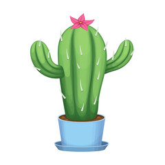 Flowerpot vector cartoon icon. Vector illustration flowerpot on white background. Isolated cartoon illustration icon of flower pot.