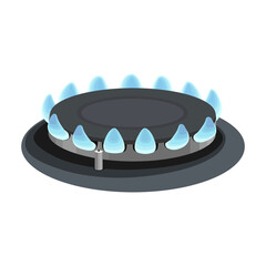 Stove burner vector cartoon icon. Vector illustration burning gas on white background. Isolated cartoon illustration icon of gas stove.