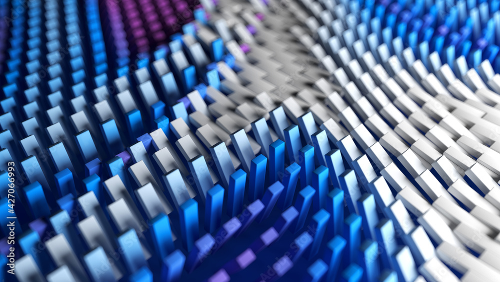 Poster boxes surface with abstract pattern colorful waves. abstract geometric 3d render illustration with s