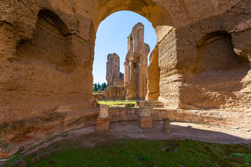 3rd century Baths of Caracalla (Terme di Caracalla), ruins of ancient Roman public baths, Rome,...