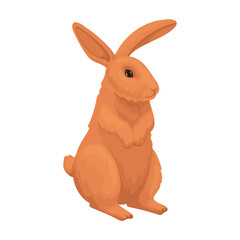 Rabbit vector cartoon icon. Vector illustration bunny on white background. Isolated cartoon illustration icon of rabbit.