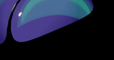 Render with soft rounded purple with green background