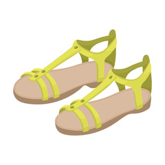 Sandal vector cartoon icon. Vector illustration flipflop on white background. Isolated cartoon illustration icon of sandal.