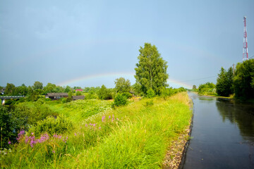 landscape with rainbow