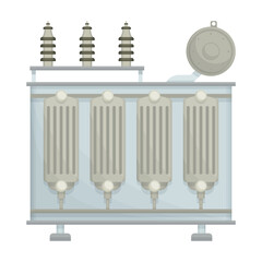 Transformer vector cartoon icon. Vector illustration electric equipment on white background. Isolated cartoon illustration icon of transformer.