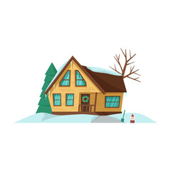 House vector cartoon icon. Vector illustration house on white background. Isolated cartoon illustration icon of apartment.
