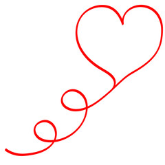 Red heart - symbol of lovers, flat doodle cartoon vector. Mother's Day is an icon for the holiday.
