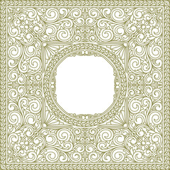 Decorative monochrome ornate vintage design blank card