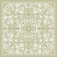 Decorative monochrome ornate vintage design blank card