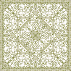 Decorative monochrome ornate vintage design blank card
