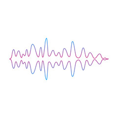 Sound wave vector cartoon icon. Vector illustration sound wave on white background. Isolated cartoon illustration icon of form.