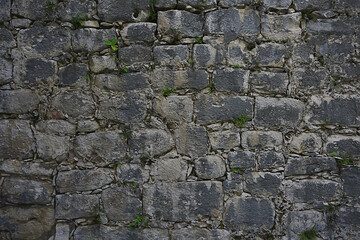 wall brickwork maya ancient city, abstract background old stones archeology wall in mexico