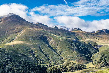 Picos de Europa mountains next to Fuente De village Cantabria Spain