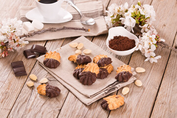 Butter cookies with chocolate.