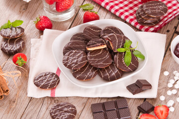 Soft cakes with strawberry. 