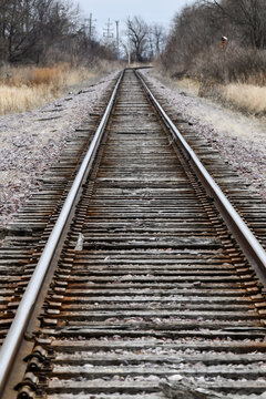 empty railroad tracks