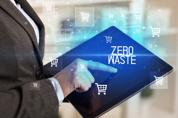 Young person makes a purchase through a tablet