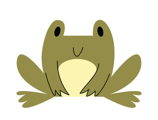 Minimalistic Vector Illustration of Frog. Flat illustration. Trending style and color. Logo