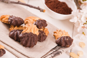Butter cookies with chocolate.