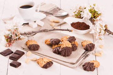 Butter cookies with chocolate.