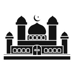 vector with the shape of a black mosque (masjid) which is suitable for an icon or concept for a logo