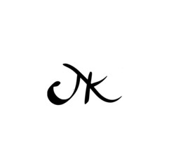 JK initial handwritten logo for identity