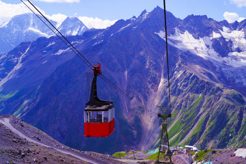 Cable car to Mount Elbrus in the Baksan Gorge