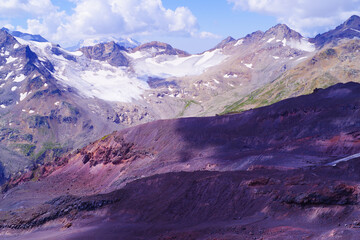 Panorama of the Baksan Valley from Mount Elbrus