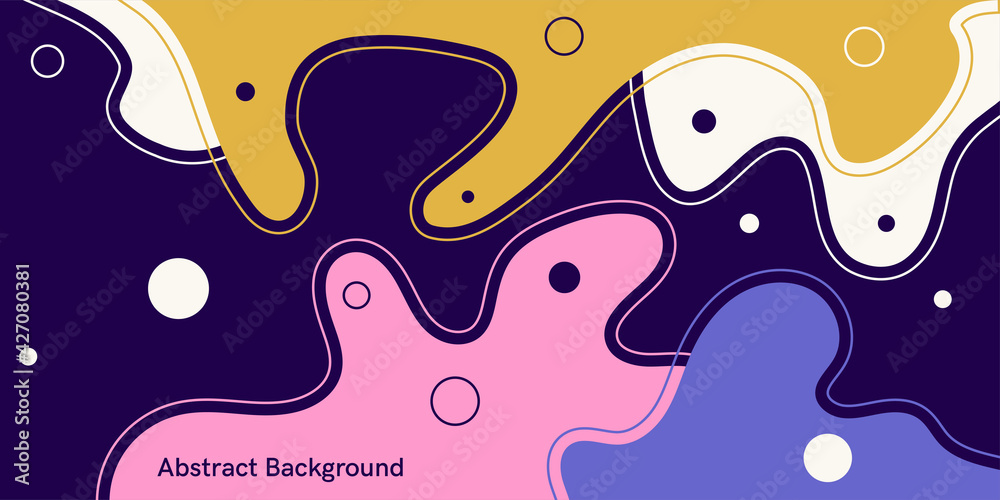 Poster modern backgrounds with abstract elements and dynamic shapes. compositions of colored spots. vector 